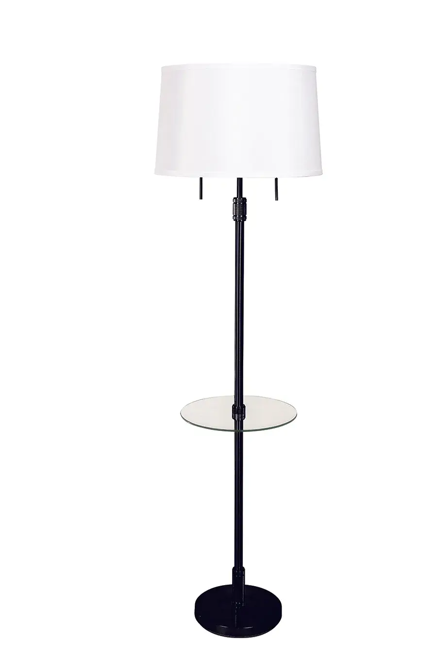 Killington Black Floor Lamp with Glass Table