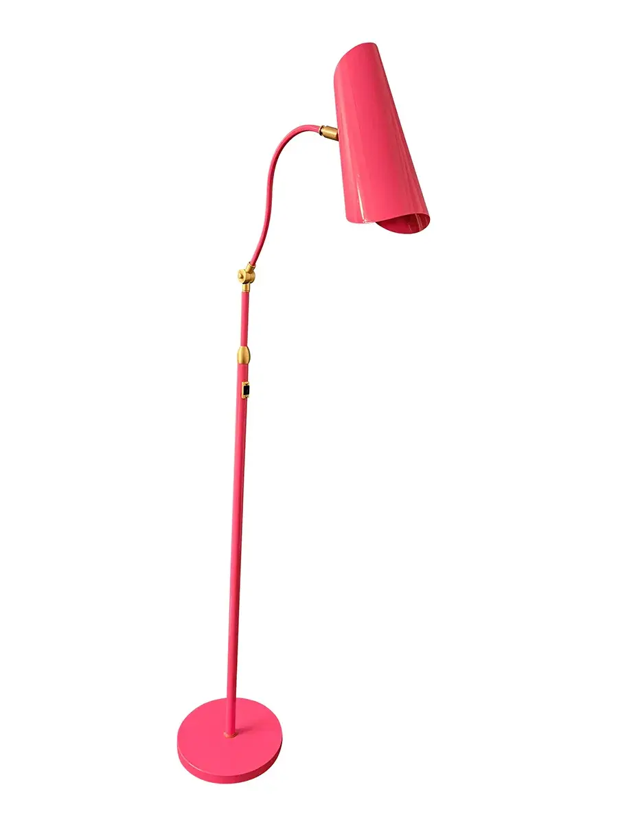 Logan Orchid & Satin Brass Floor Lamp