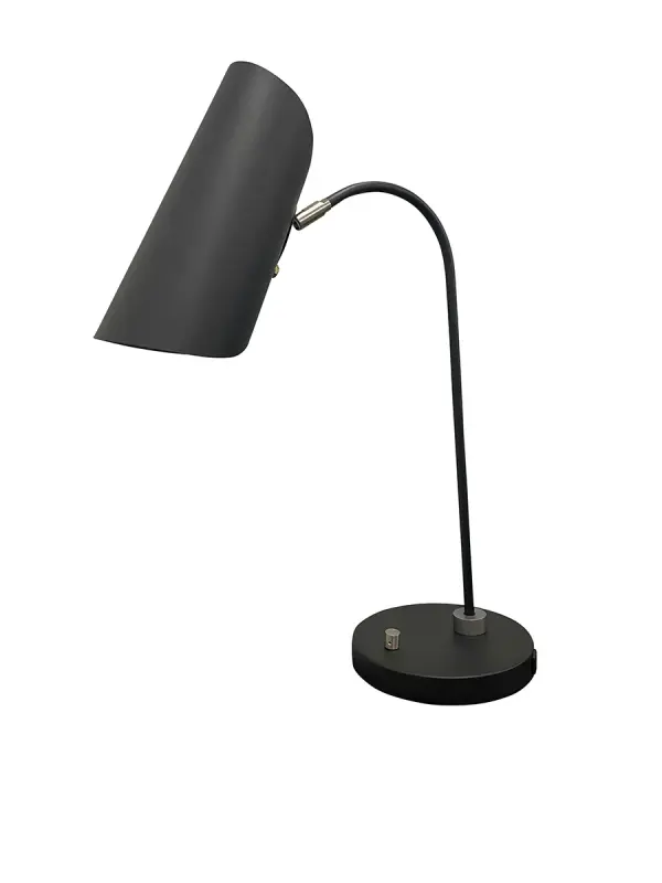 The Logan table lamp combines transitional styling with practical features including integrated USB charging and a full-range dimmer. Its dual-finish metal construction and adjustable height make it ideal for task lighting in home offices and bedrooms.