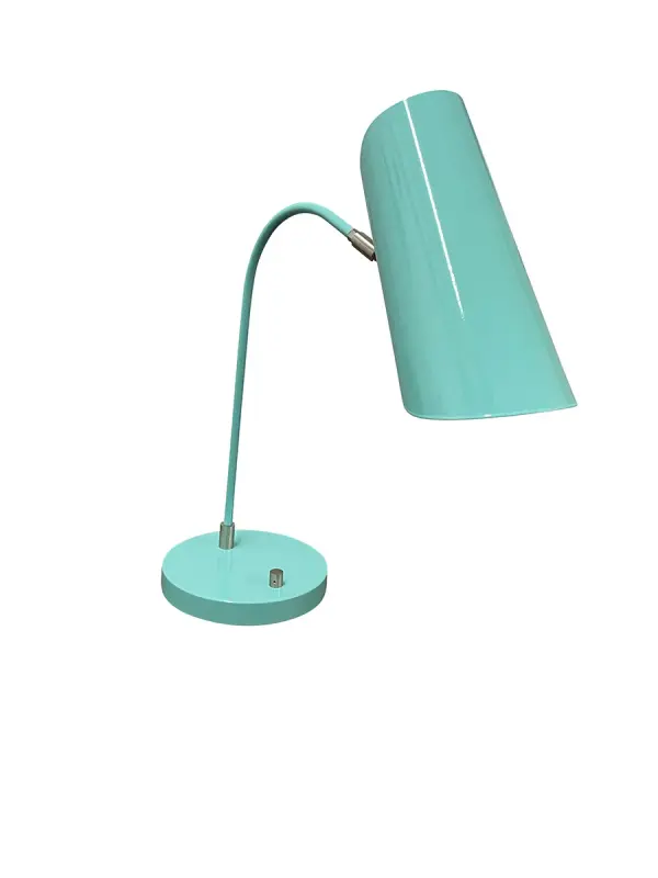 The Logan table lamp combines modern mint and satin nickel finishes with practical functionality. Features a full-range dimmer and integrated USB charging port, making it ideal for bedside or desk use.