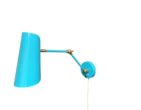Logan Azure & Satin Brass Wall Swing Lamp
