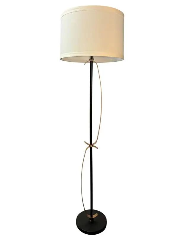 Lyndon 65" Floor Lamp in Black with Heritage Gold