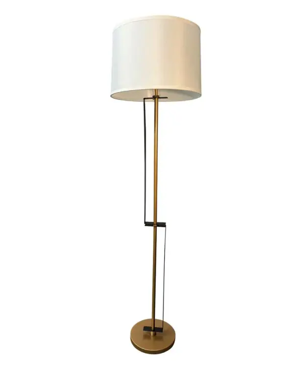 Lyndon 65" Floor Lamp in Heritage Gold with Black Accents
