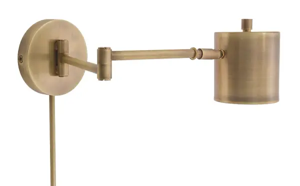 The Morris Wall Swing combines classic brass styling with modern LED efficiency. Its 21.5-inch adjustable arm provides flexible task lighting perfect for bedside reading or workspace illumination.