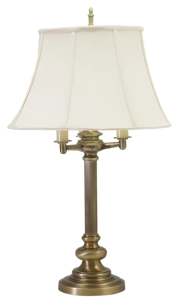 Newport Six-Way Floor Lamp in Antique Brass
