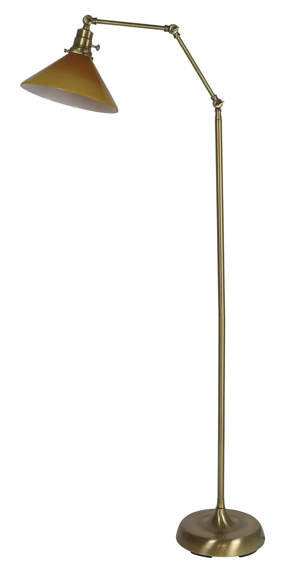 Otis Industrial Floor Lamp with Amber Glass Shade