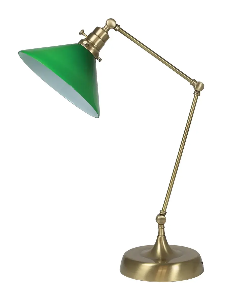 Classic Industrial Task Lamp with Vintage Brass Charm