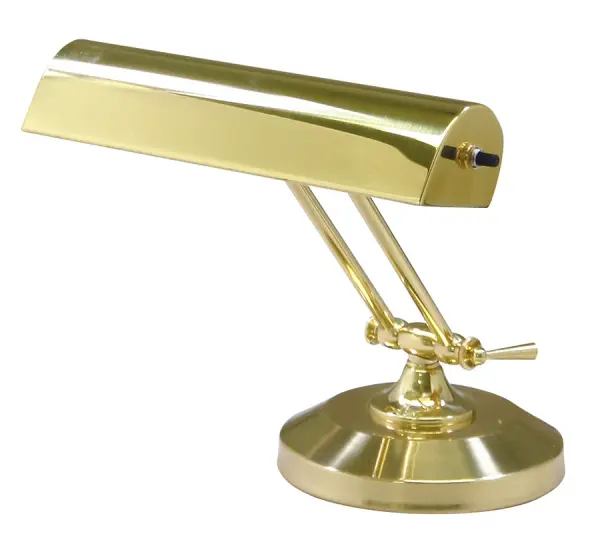 This elegant 10-inch polished brass lamp combines traditional styling with practical task lighting. Designed specifically for piano and desk use, it provides focused illumination with timeless appeal.