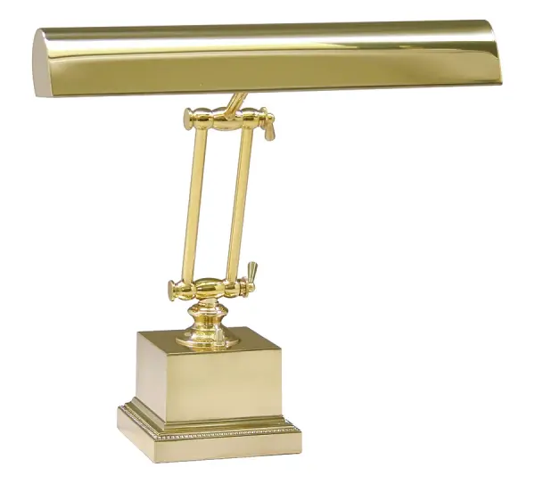 This traditional 14" piano lamp combines timeless polished brass styling with practical dual-bulb functionality. Perfect for illuminating piano keys, desk work, or reading areas with adjustable light output.