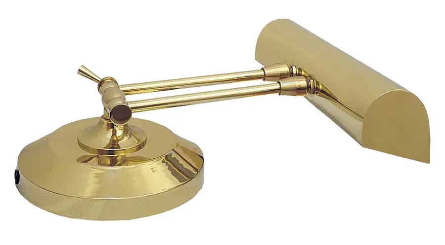 Upright Piano and Desk Lamp - 14" Polished Brass