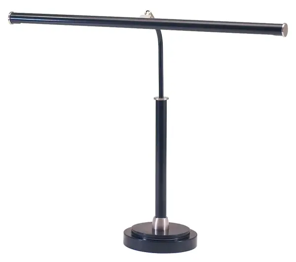 This sophisticated piano lamp combines classic styling with modern LED efficiency. The 19-inch shade provides excellent task lighting coverage while the two-tone black and satin nickel finish adds refined elegance to any space.