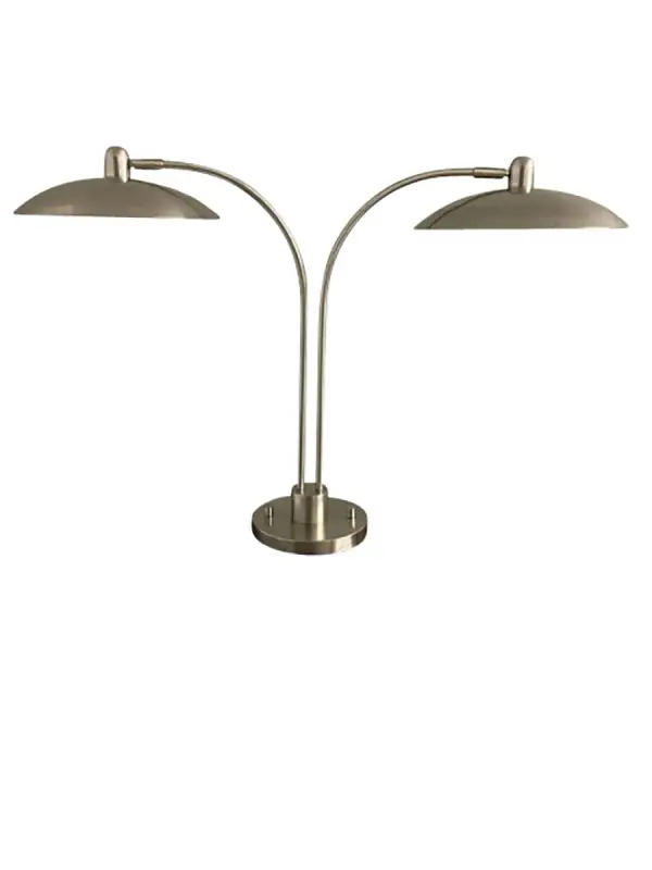 The Ridgeline offers exceptional flexibility with two independently adjustable metal dome shades and individual dimmers. Perfect for shared workspaces or reading areas requiring customized lighting zones.