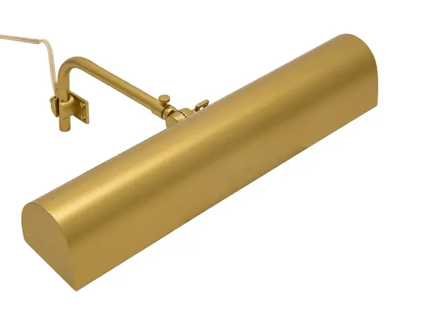 The Richardson Reflector Picture Light combines traditional styling with functional design, featuring a 14-inch gold finish reflector shade that directs focused light onto artwork and wall décor.