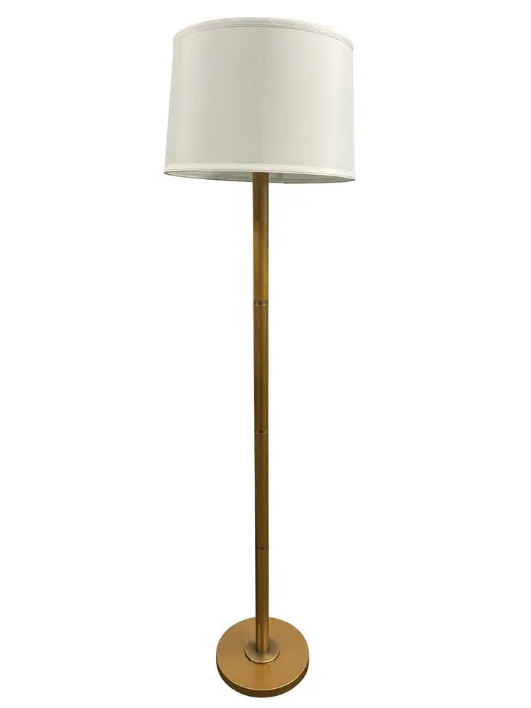Rupert Three-Way Floor Lamp in Heritage Gold with Antique Brass