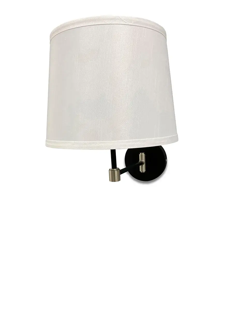 Sawyer Wall Swing Lamp in Black/Satin Nickel