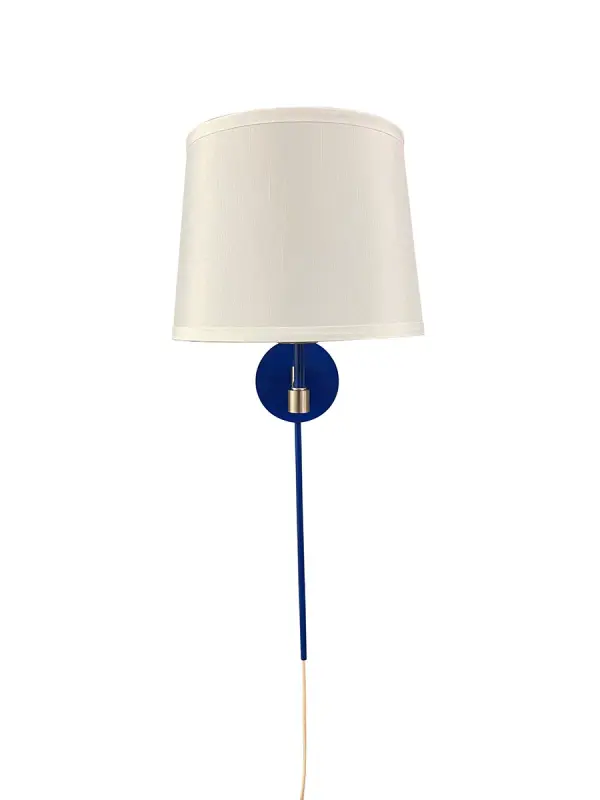 Sawyer Wall Swing Lamp in Cobalt/Satin Nickel