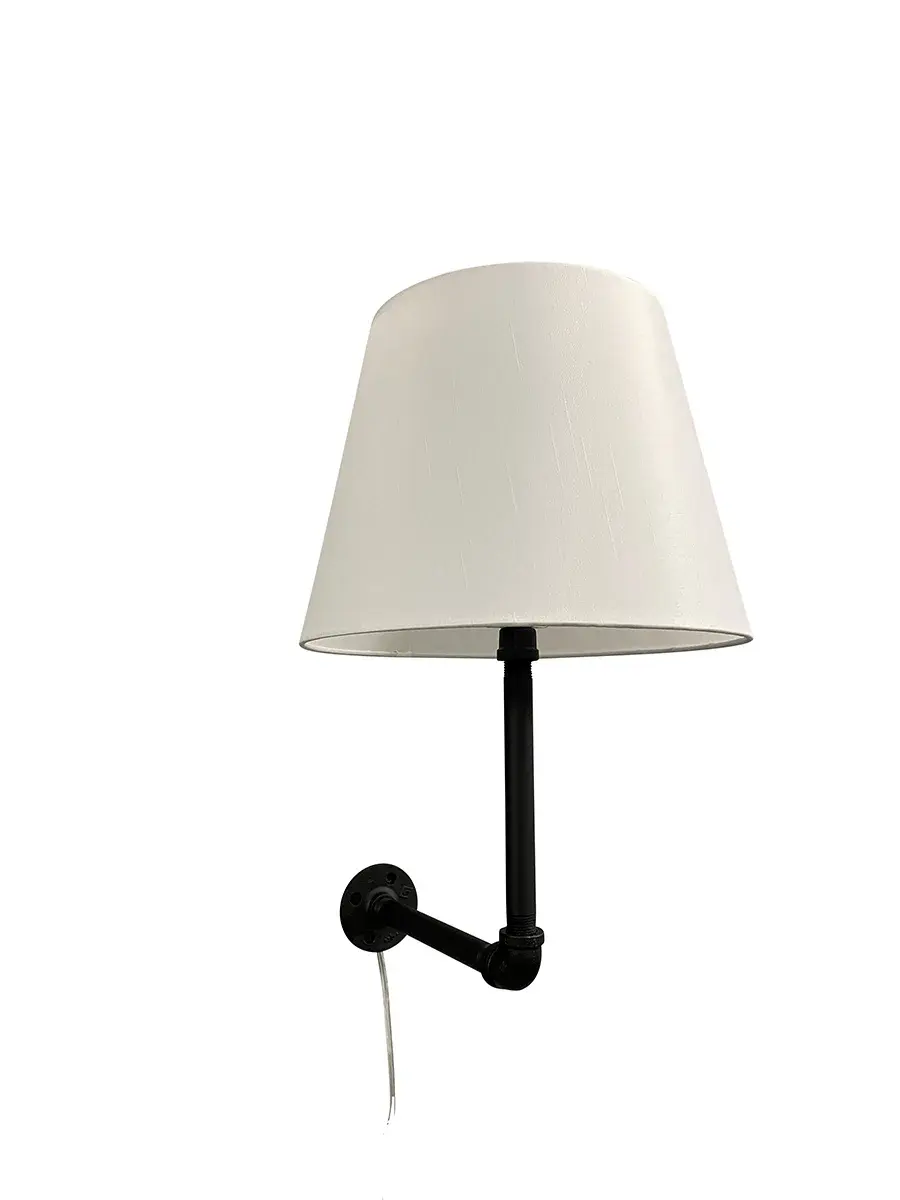 Studio Industrial Wall Lamp with Fabric Shade