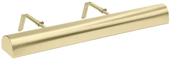 A traditional 24-inch picture light in warm satin brass finish, designed to highlight artwork and wall décor. Plug-in convenience with California Title 24 compliance makes installation simple without hardwiring.