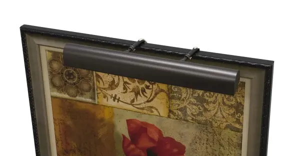 A traditional 24-inch picture light in mahogany bronze finish, designed to highlight artwork and framed pieces. Plug-in convenience with California Title 24 compliance makes installation straightforward.