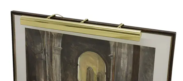 This traditional picture light combines classic polished brass styling with practical functionality. The 42-inch width accommodates large artwork, while the in-line hi-lo switch provides flexible lighting control.