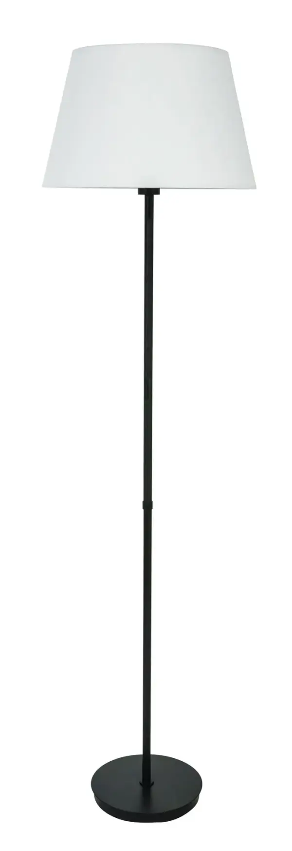 The Vernon floor lamp combines classic design with modern functionality, featuring three 100W bulbs and a full-range dimmer for customizable lighting. Its 63.5-inch height and white linen shade provide both ambient and task lighting.