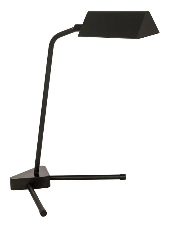 The Victory Table Lamp combines industrial styling with practical task lighting in a compact 16-inch design. Features a dimmable LED bulb and metal shade for focused illumination, perfect for desks and nightstands.