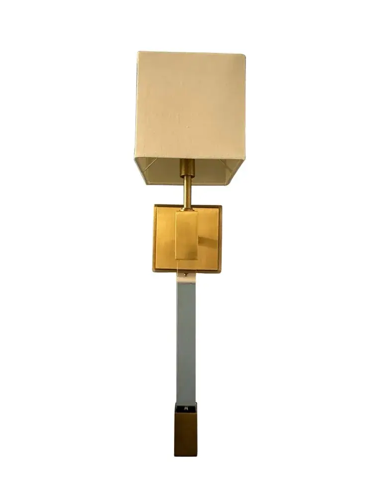 Brushed Brass Wall Sconce with Fabric Shade