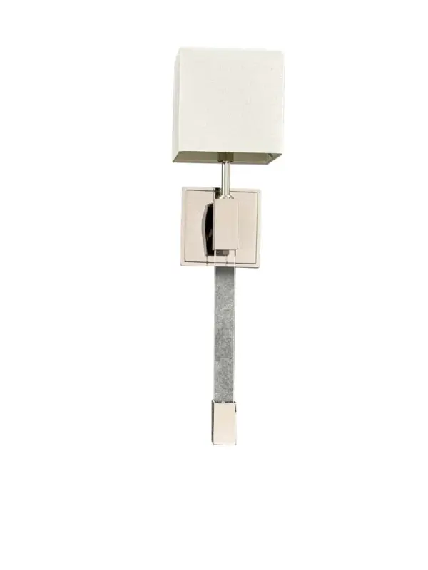 Polished Nickel Wall Sconce with Fabric Shade
