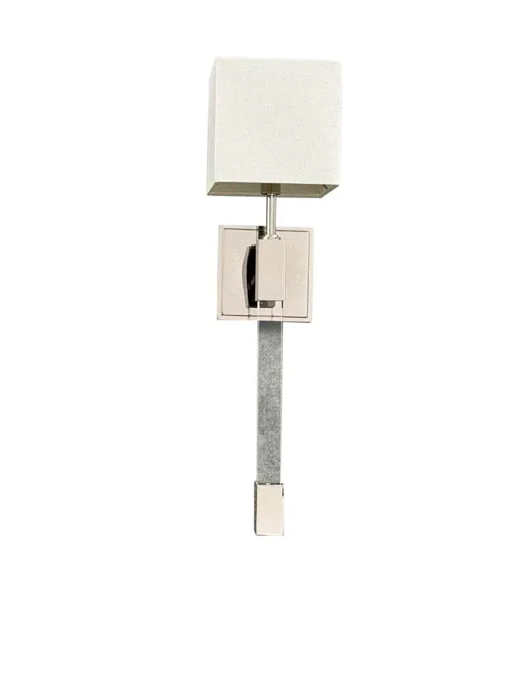 Polished Nickel Wall Sconce with Fabric Shade
