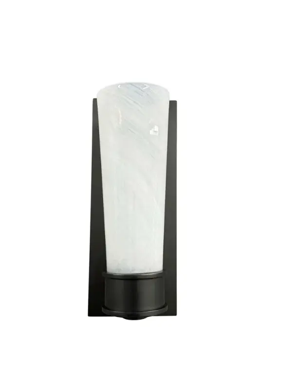 Oil Rubbed Bronze Wall Sconce with White Glass Shade