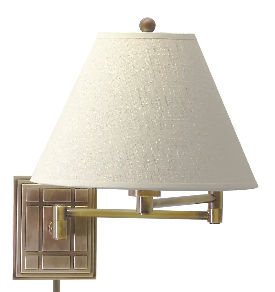 Swing Arm Wall Lamp in Antique Brass