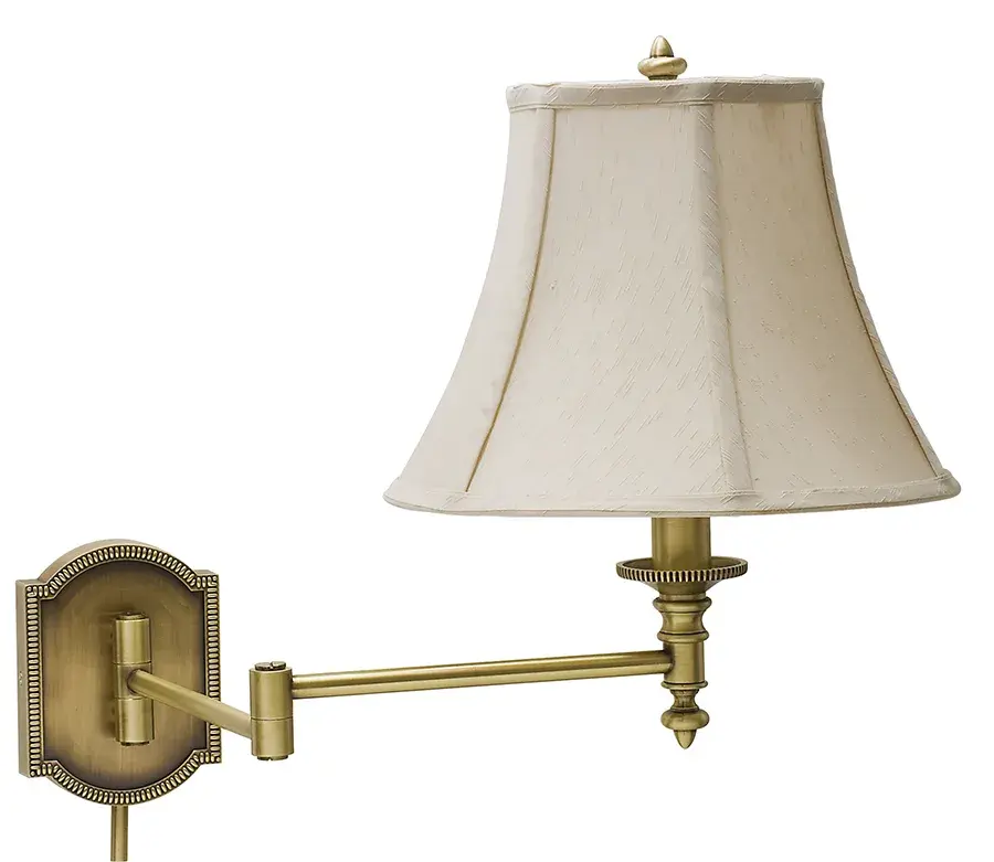 Swing Arm Wall Lamp in Antique Brass