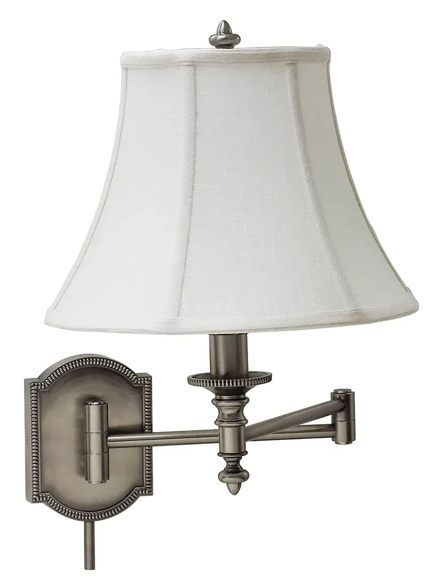 Swing Arm Wall Lamp in Antique Silver