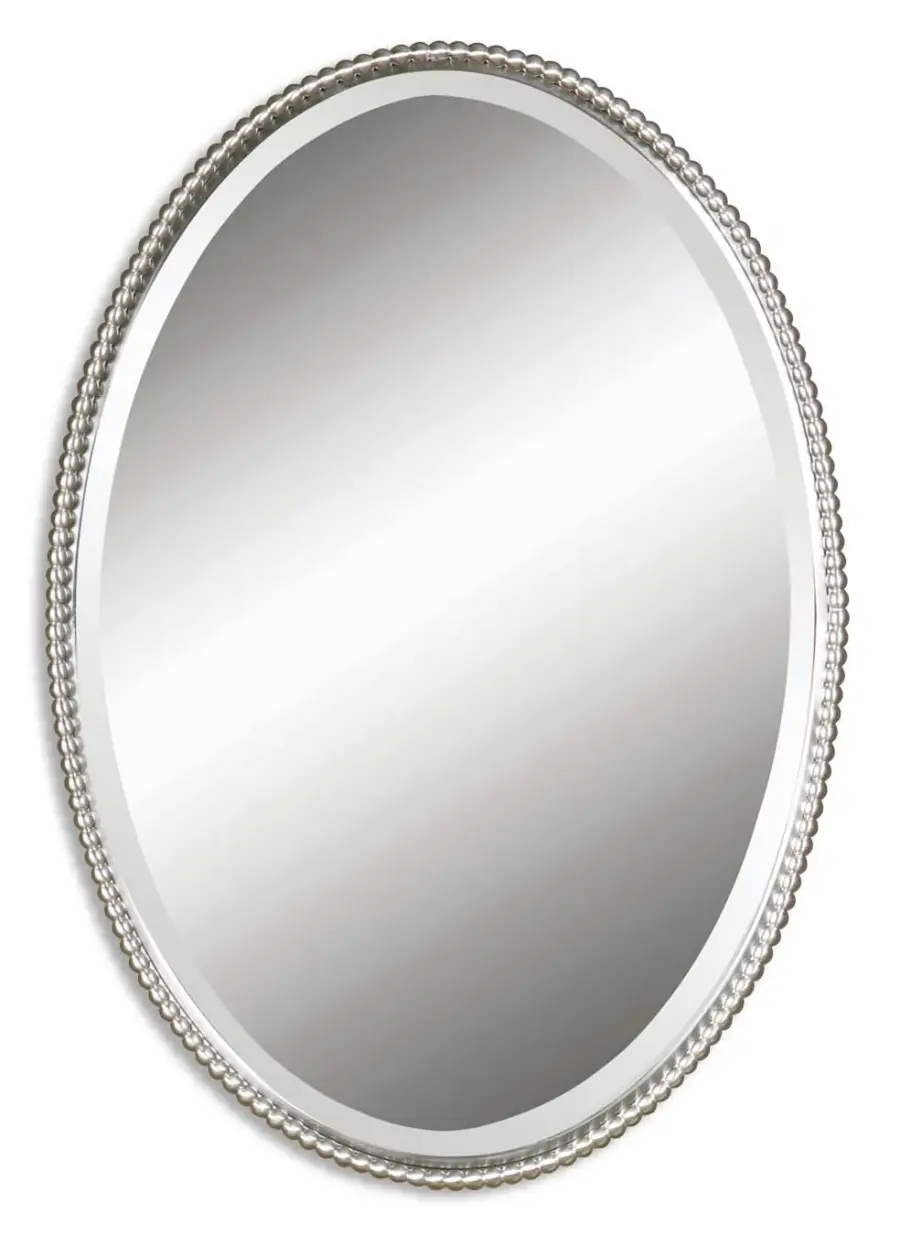 Sherise Oval Mirror in Brushed Nickel