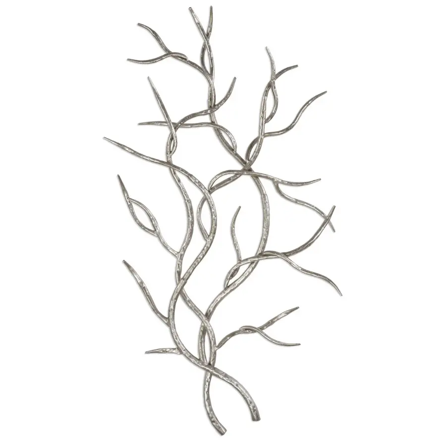 Silver Branches Wall Art in Antiqued Silver Leaf