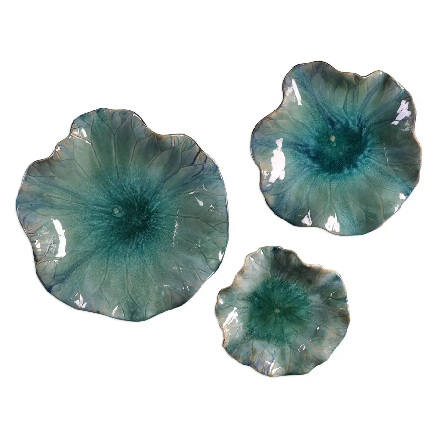 Abella Ceramic Flower Wall Art in Caribbean Tones