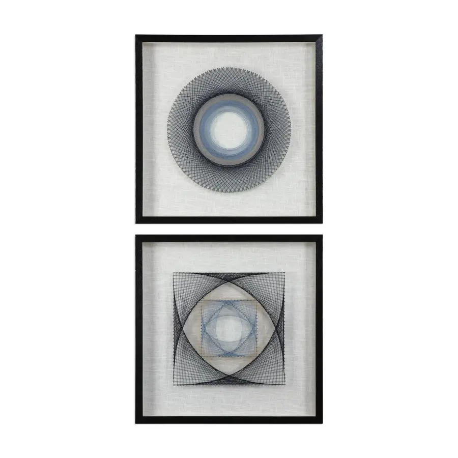 String Duet Wall Art in Black Pine