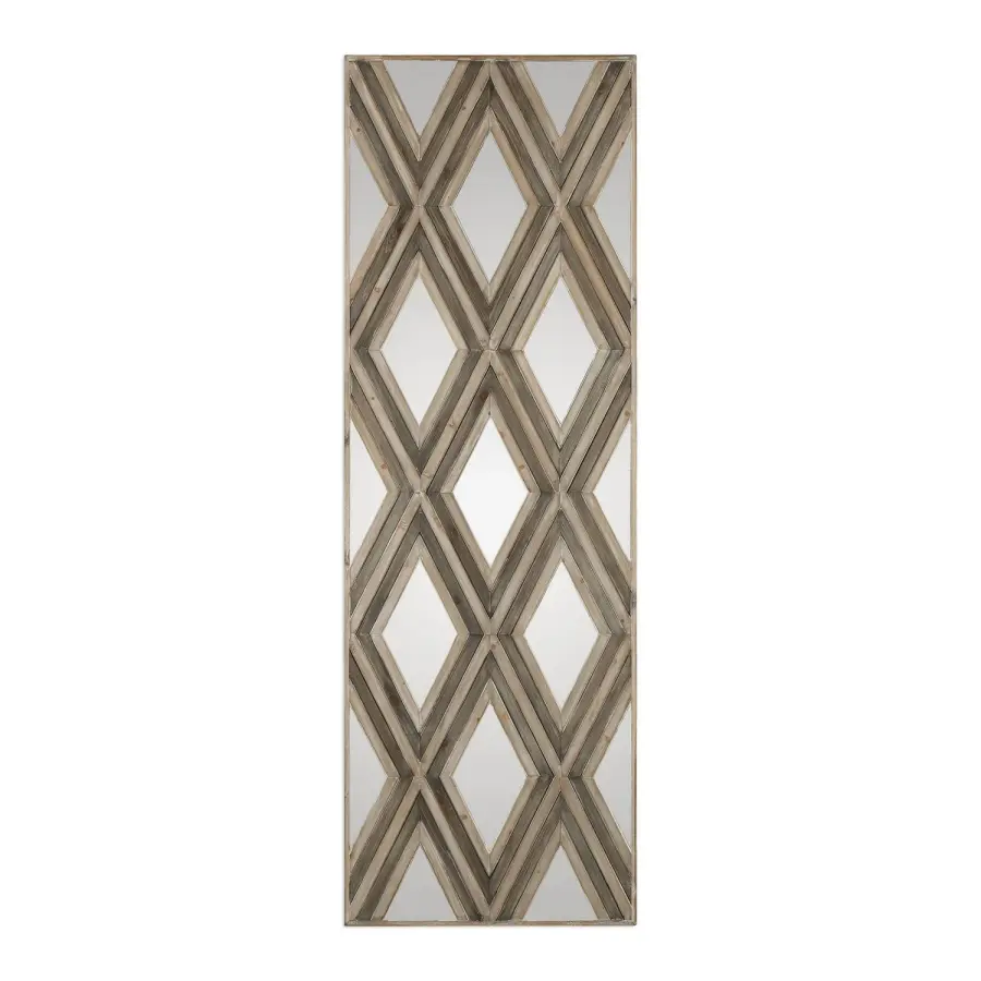 Tahira Wall Mirror in Ivory And Chestnut Gray