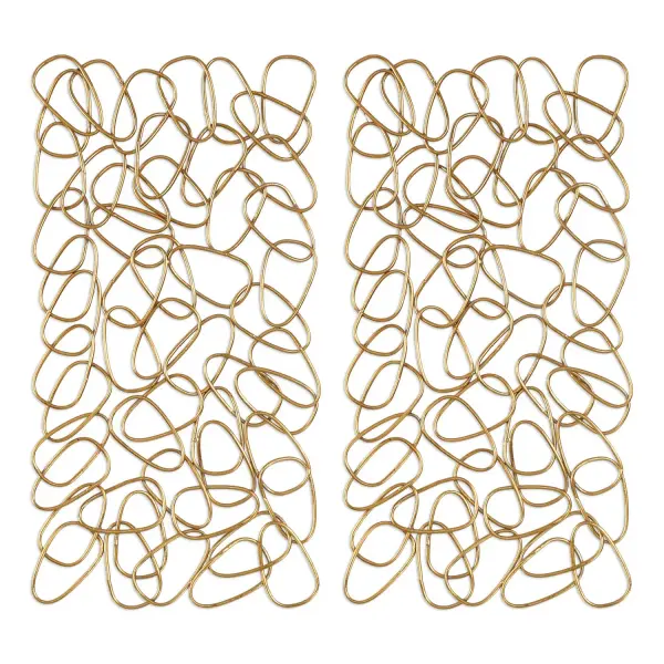 Individually pieced hand-forged iron loops finished in soft gold leaf, this sculptural wall art adds organic, handcrafted texture and warmth to living spaces and entryways.