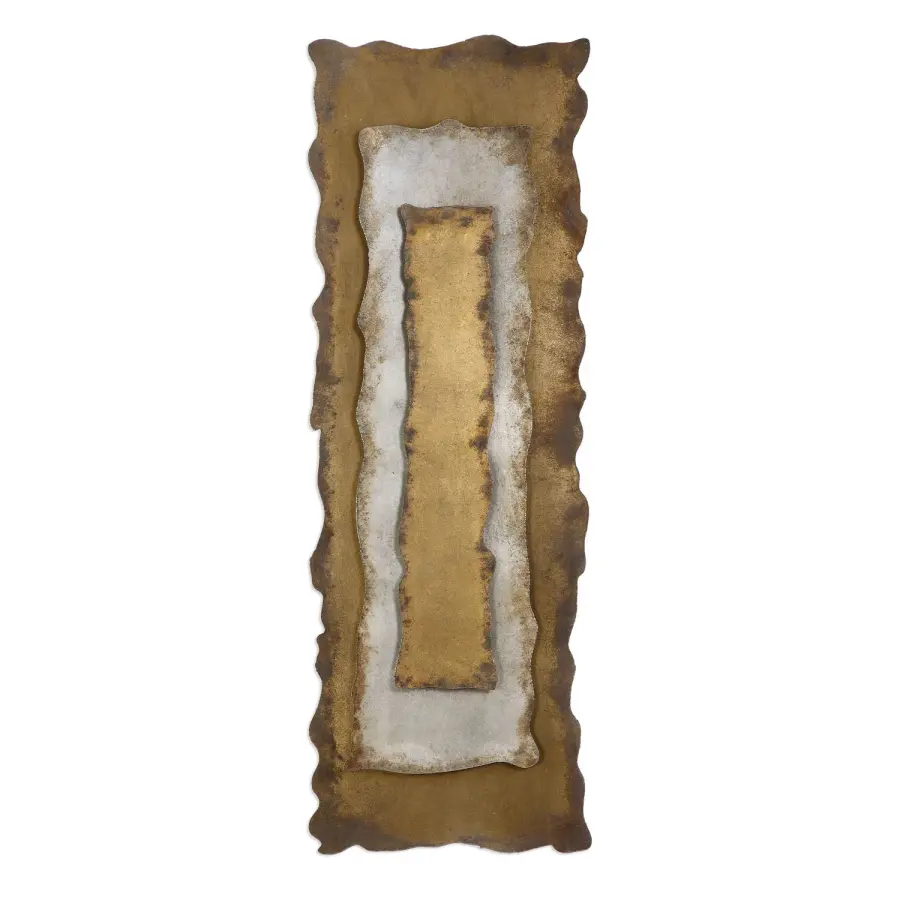 Jaymes Wall Panel in Antique Bronze, Silver, and Gold