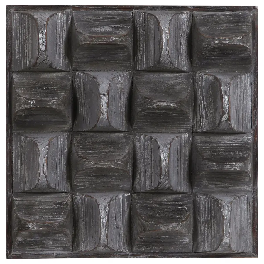 Pickford Wall Decor in Aged Gray Wash and Silver Highlights