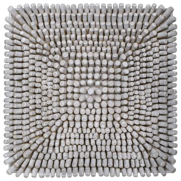 This beech and MDF wall panel brings a casual coastal accent to any wall with its light wood finish and gray glazing.