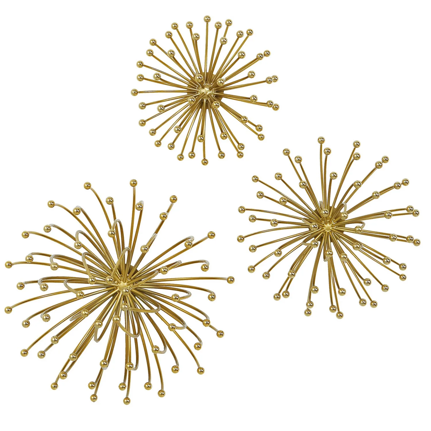 Aga Wall Decor, Set of 3 in Plated Gold