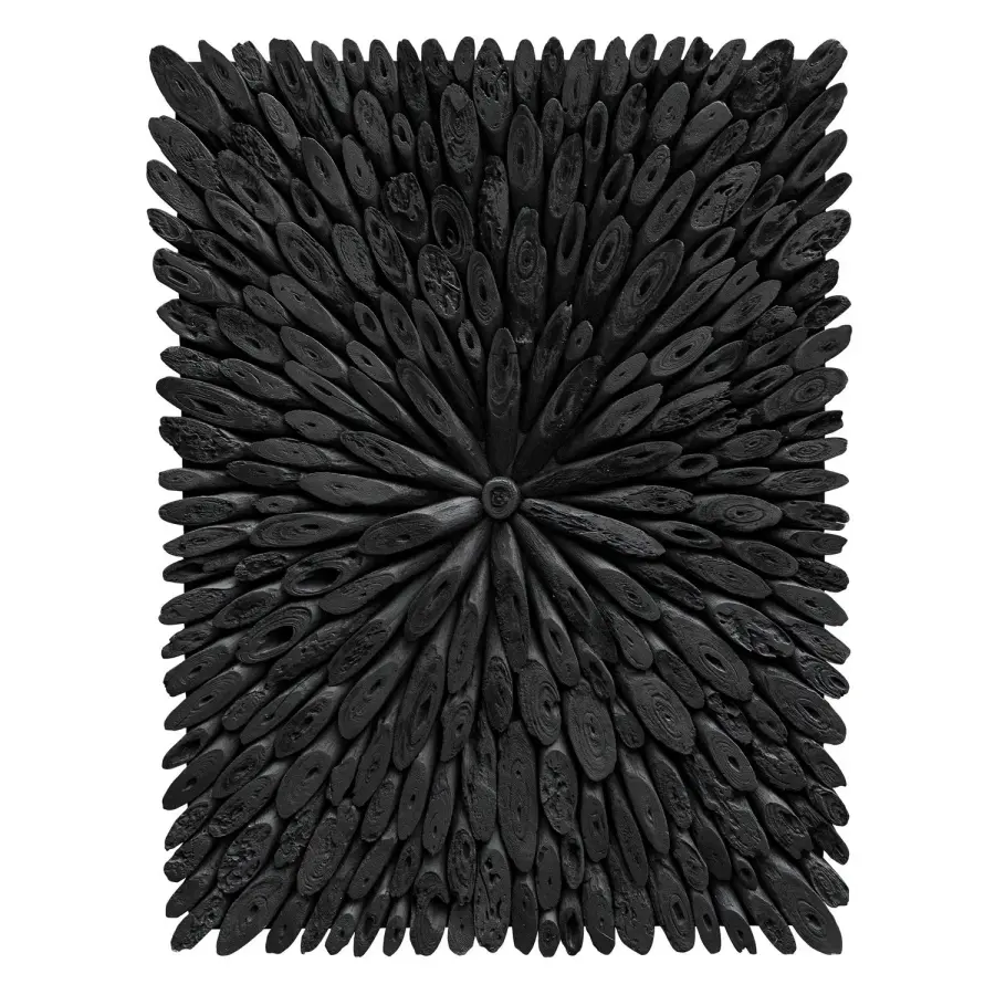 Bahama Wood Wall Decor in Rustic Black
