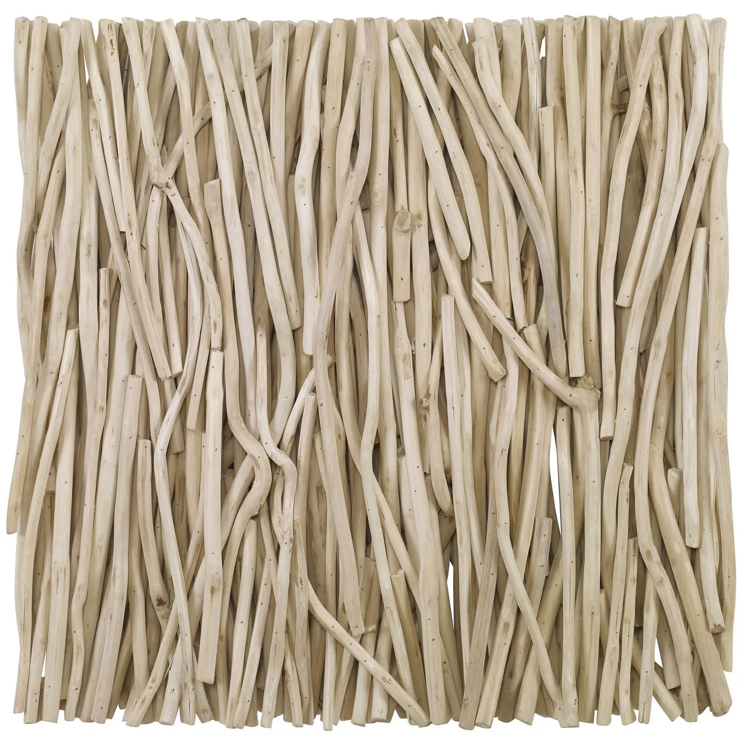 Gathered Teak Square Wall Panel in Bleached Finish