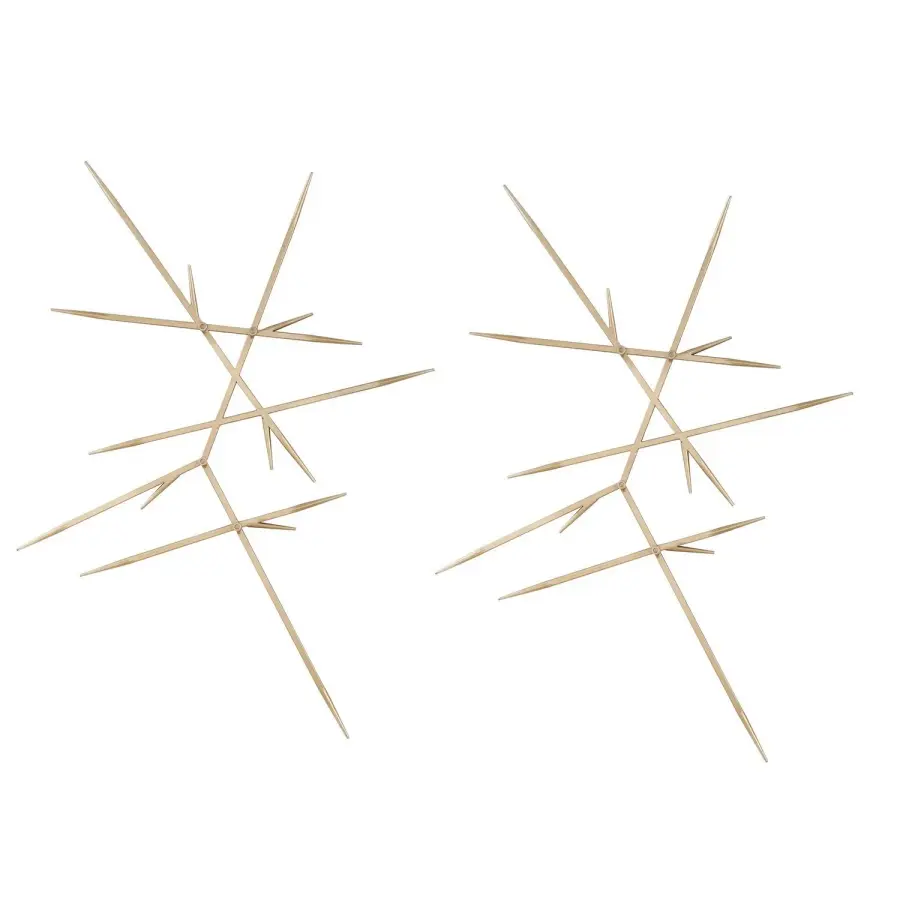 Fireworks Wall Decor, Set of 2 in Clean Silver Leaf