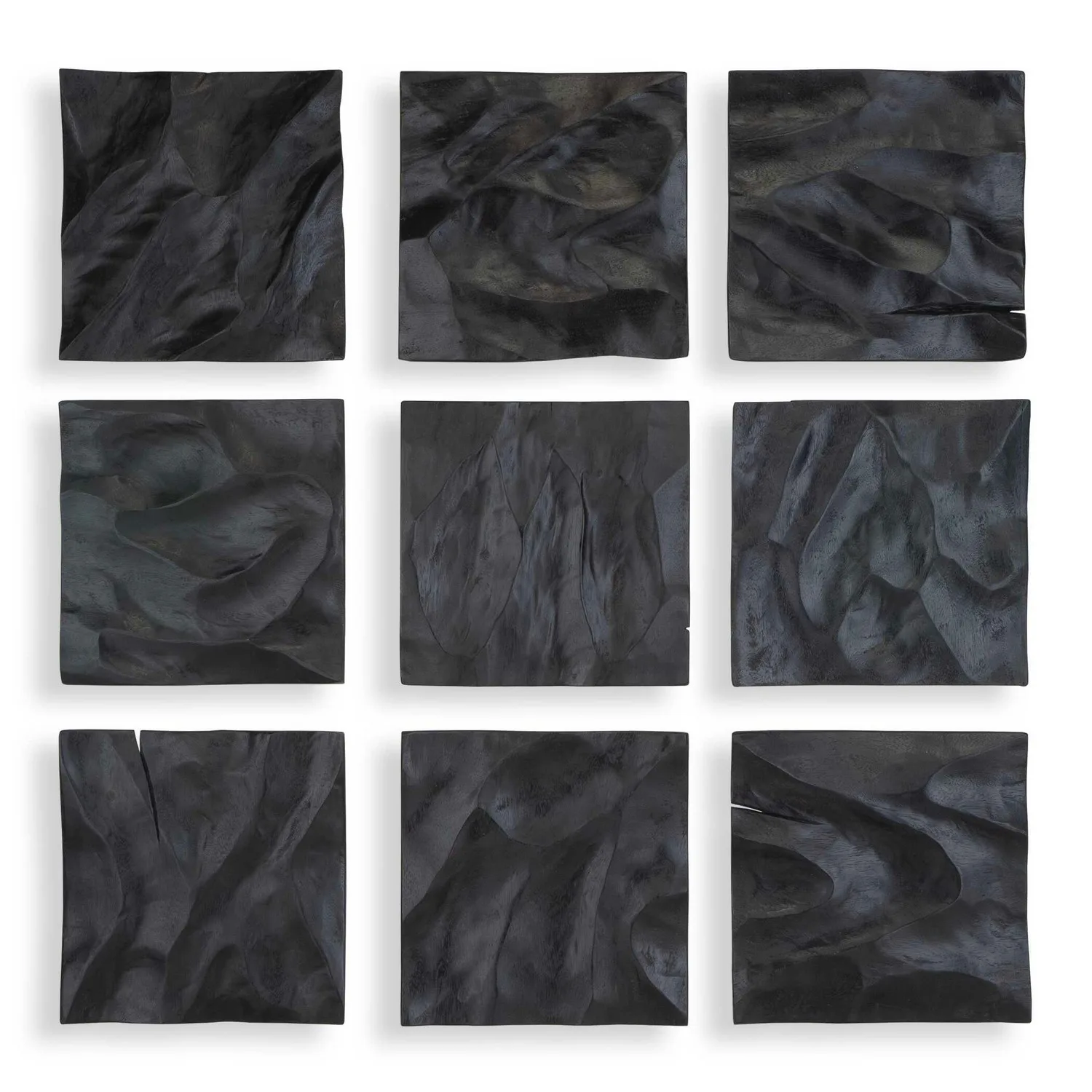 Malosi Wall Decor, Set/9 in Matte Black