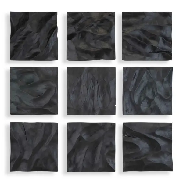 Malosi Wall Decor, Set of 9 in Matte Black