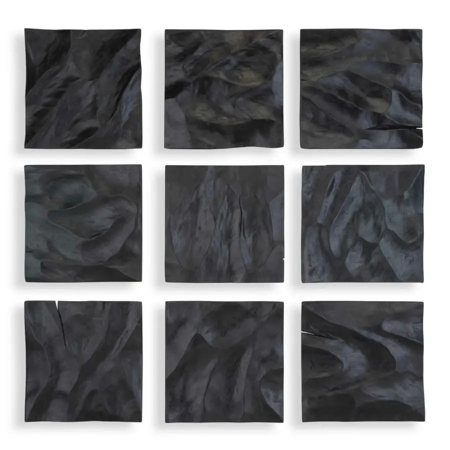 Malosi Wall Decor, Set of 9 in Matte Black