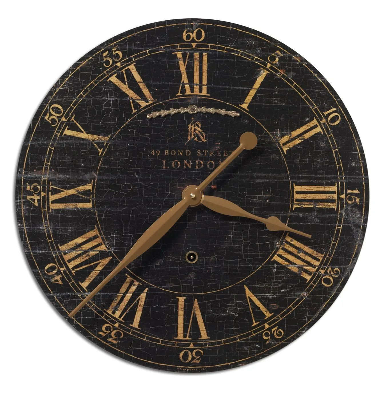 Uttermost Bond Street Wall Clock in Antiqued Brass